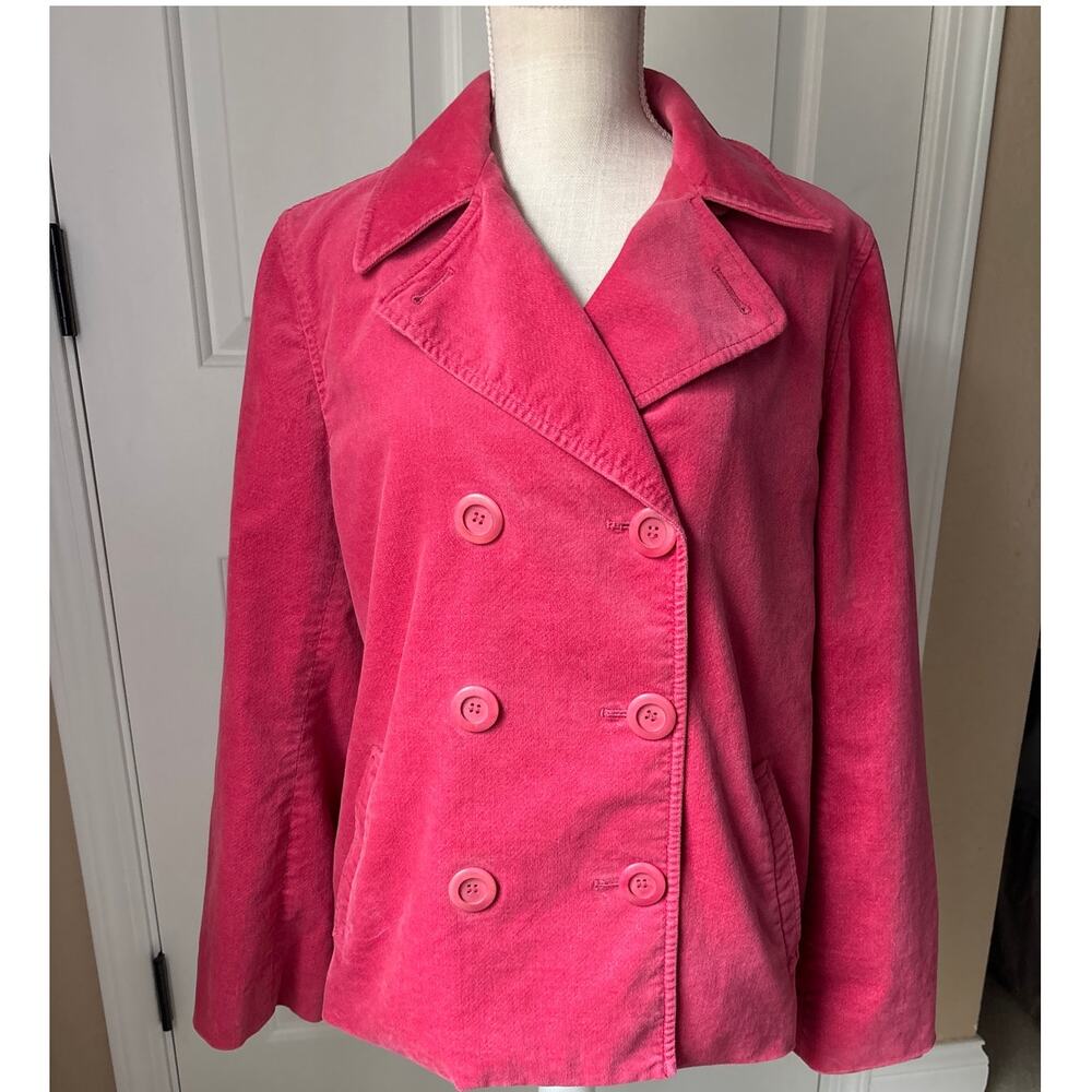 JONES NEW YORK SPORT Vintage Double Breasted Pea Coat Pink Size L